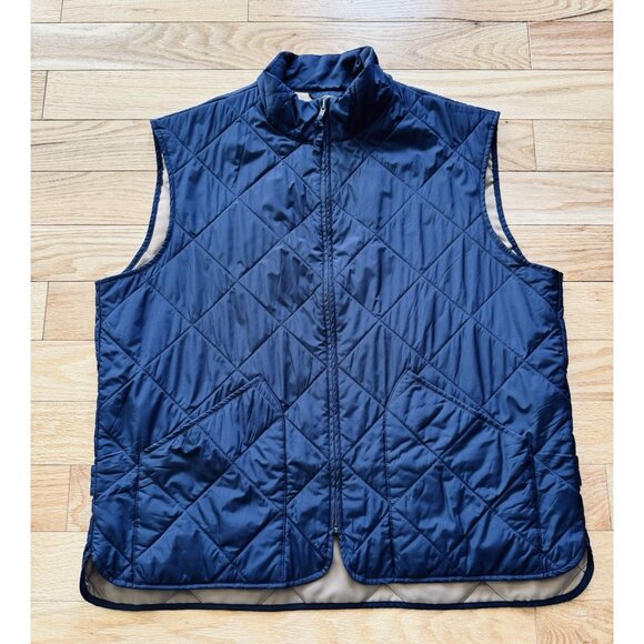 J.CREW Other - J Crew Mens Walker Vest XL Navy Blue Tan Quilted Full Zip Pockets B1930